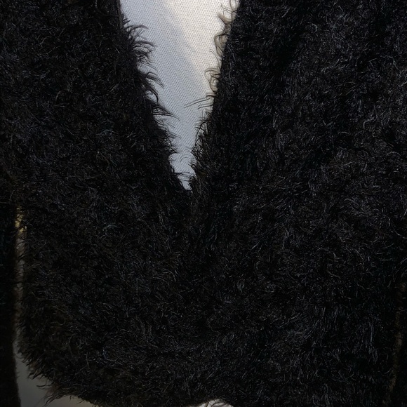 Love Tree Fuzzy Black Twist Knot Back Sweater - Picture 6 of 10